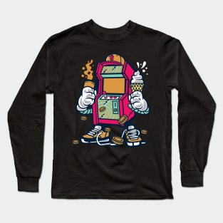 Game Machine Holding Ice Cream Long Sleeve T-Shirt